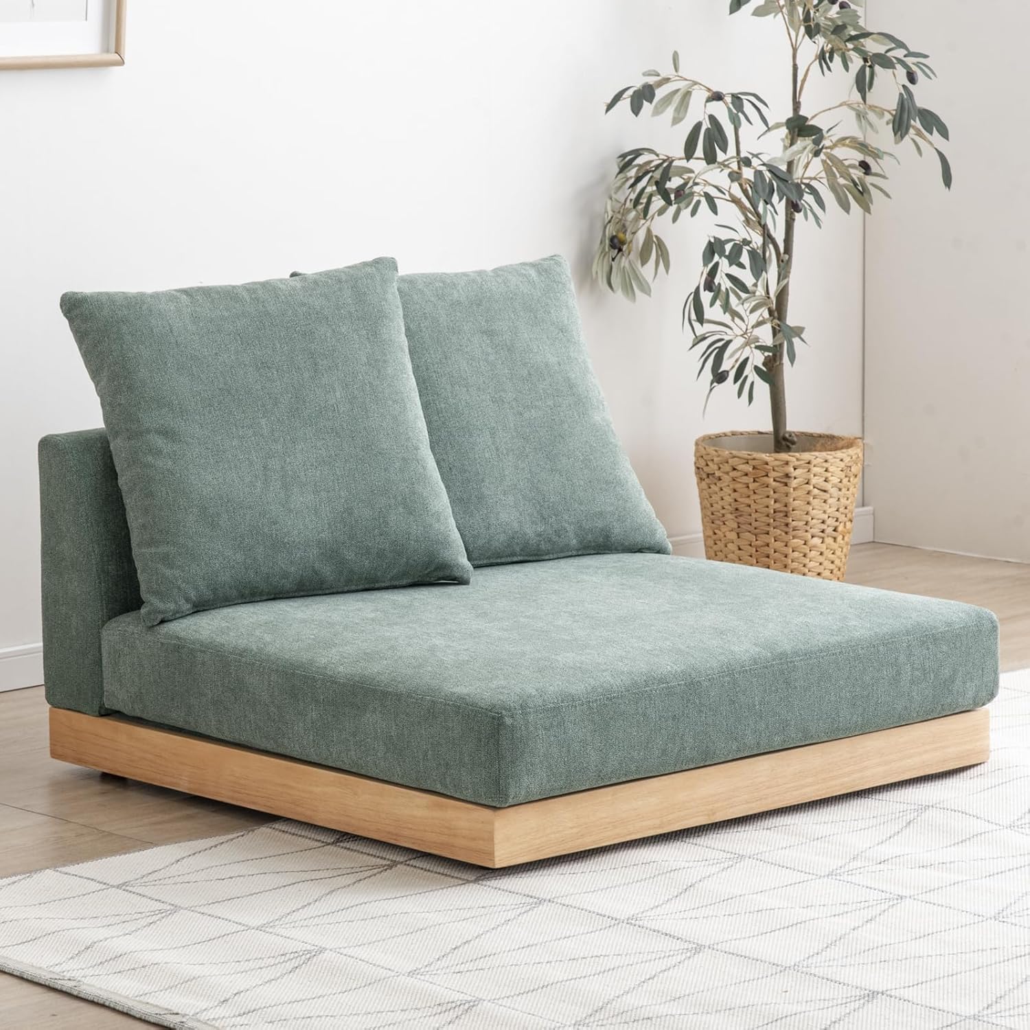 フロアソファ(1.5人掛け)セージグリーン