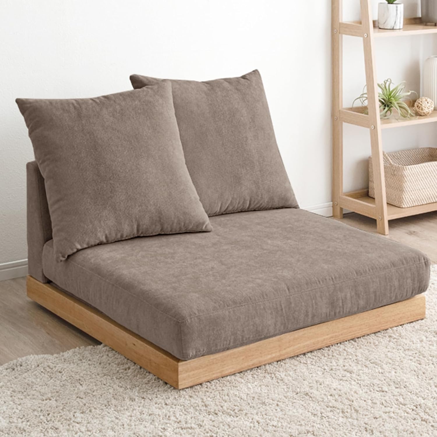 フロアソファ(1.5人掛け)ライトブラウン