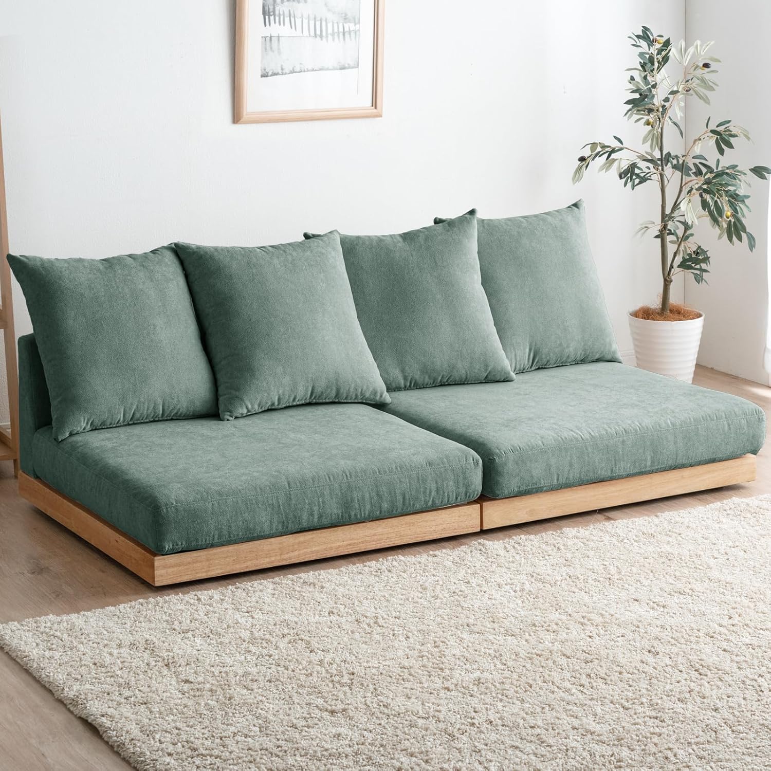 フロアソファ(2人掛け)セージグリーン