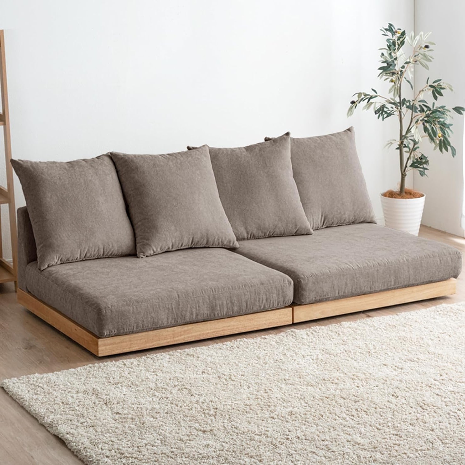 フロアソファ(2人掛け)ライトブラウン