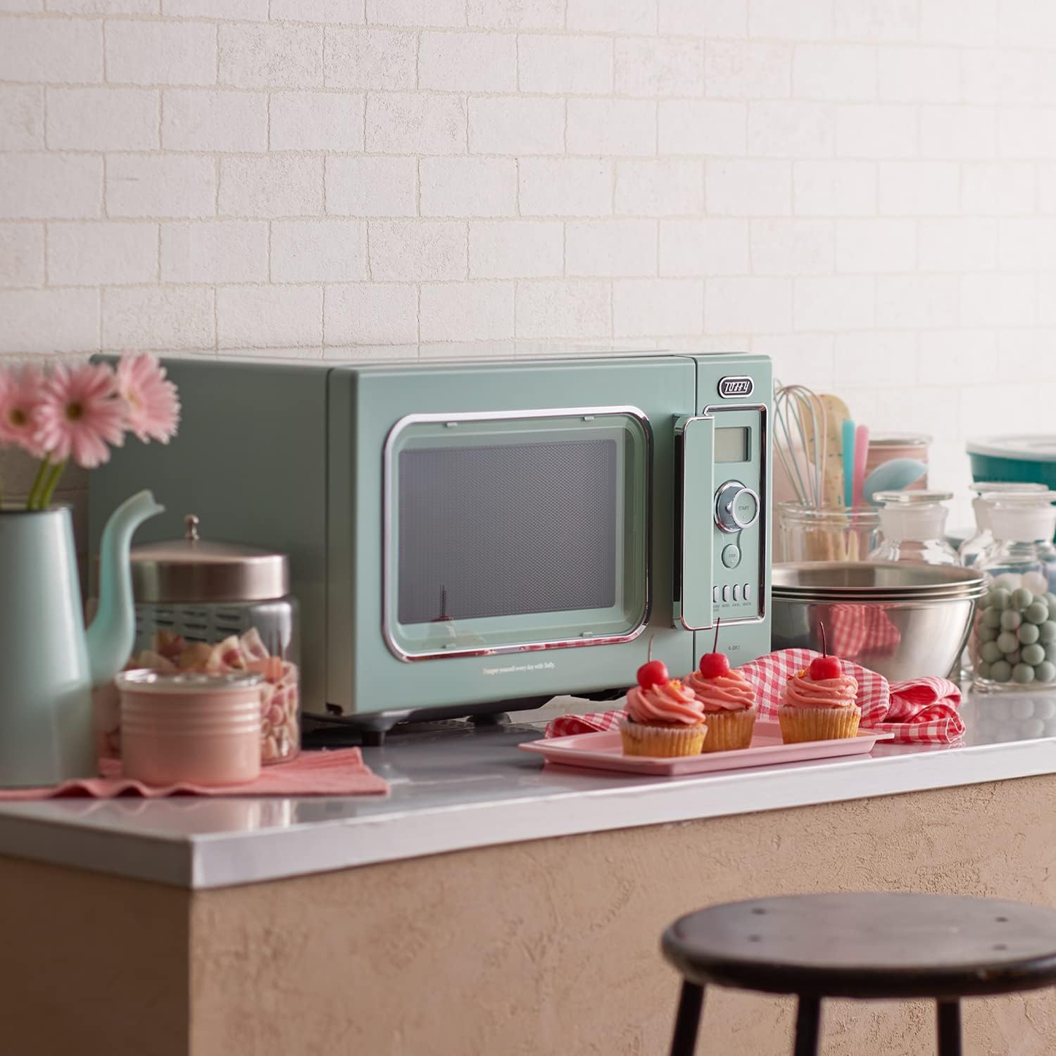 レトロオーブンレンジ ペールアクア