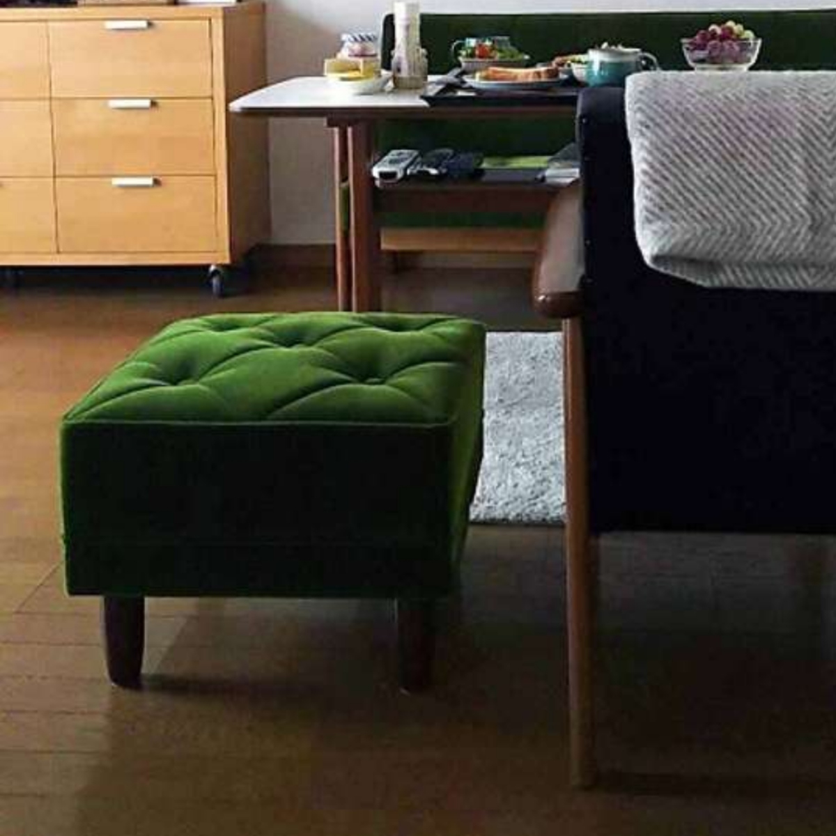 【カリモク60】オットマン/モケットグリーン