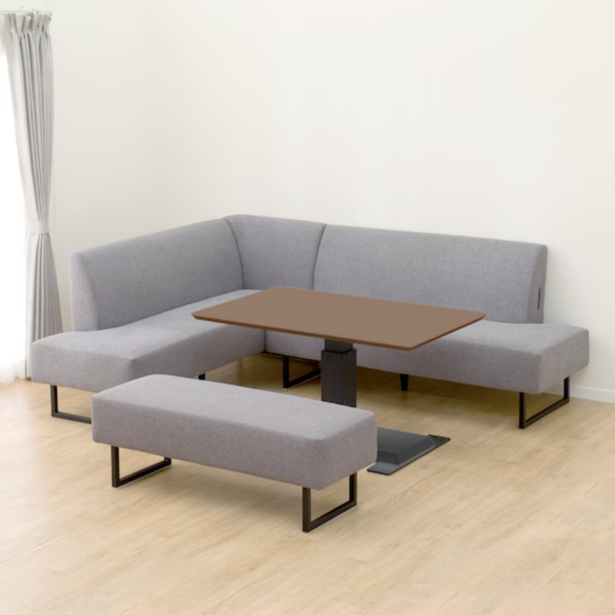 リビングダイニング4点セット(昇降テーブル1台+ソファ2脚+ベンチ1脚)